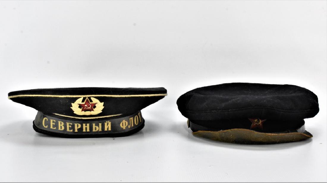 Soviet Commissar & Sailor Hat Grouping: Grouping includes (2) Soviet Hats, including a Soviet Sailor Hat and a Commissar Hat.