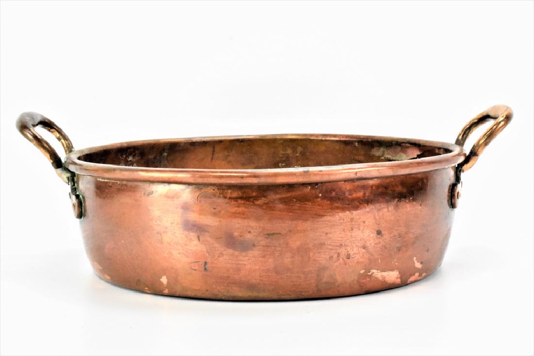 Large Copper Handled Pot: Large pot, European, meassures 18.75"