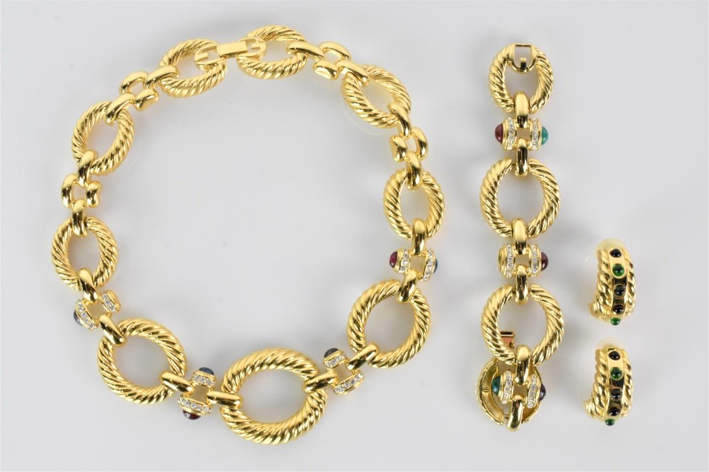 Givenchy Perure Necklace Set NY Paris: PERURE SETS BY GIVENCHY, HIGH FASHION AND RUN WAY PIECES FROM THE 1960'S. A PRIVATE COLLECTION FORMERLY OWNED BY A GIVENCHY NY / PARIS DIRECTOR IN NY
