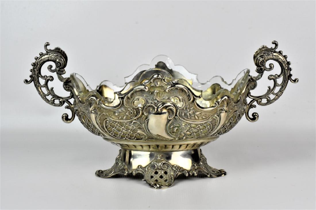 800 Silver Italian Basket: weight: 21.86OZT Measures: 14.5" x 7.5" x 7.5"