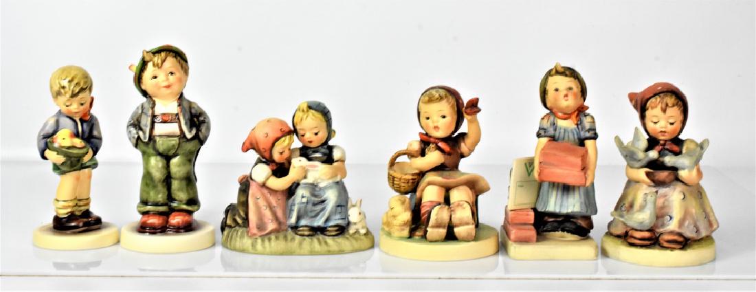 Hummel & Goebel Figurines Grouping: Includes: (6) pristine hummels including #'s 337 "Cinderella", 305 "The Hardworker", 65/1 "Farewell", 364 "Easter Time Rabbits", 429 "Hello World", 485 "Gift from a friend"