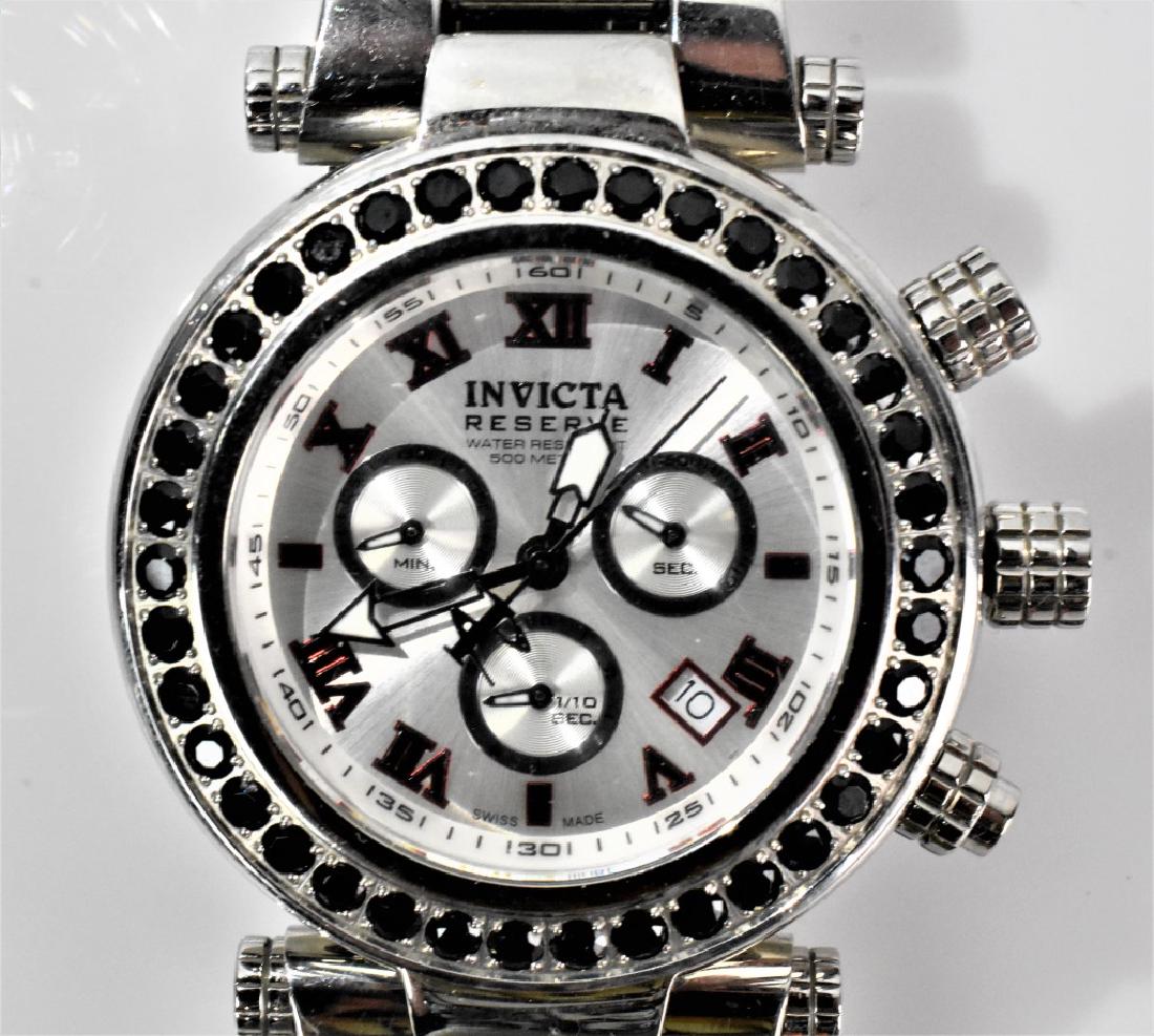 Invicta Reserve Subaqua Men's Watch: Invicta Reserve Subaqua Men's Watch Model #14111 Swiss components with a stainless steel bezel 47mm case size 38 black spinel stones 500m water resistance. Provenance: private collection, some "new ol