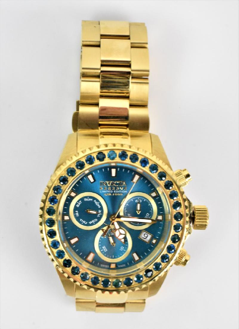 Invicta Pro Diver Men's Watch: Invicta Reserve Pro Diver Men's Watch model #14449 swiss components with a stainless steel band 47mm case size 36 neon apatite stones 500m water resistance. Provenance: private collection, some "new o