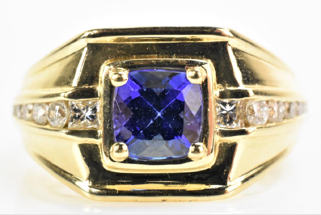 14K Gold, Tanzanite, and Diamond Ring (1 of 5)
