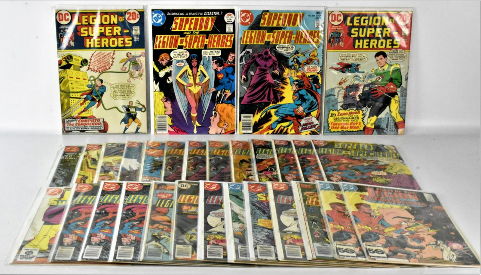 DC Legion of Super-Heroes Bronze Age Comics: Includes: (30) Death of Karate Kid & Chemical King, Origin of Tyroc, 1st appearance of Dawn Star, Stanton and Newton Art issues