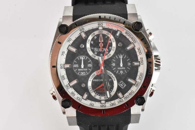 Bulova Chronograph Wrist Watch: A Bulova Chronograph Precisionist wrist watch, model C977745
