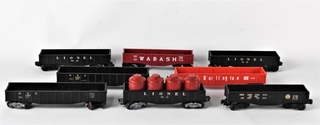 Lionel Box Car Train Grouping: Grouping includes (8) pieces including models #16355, #16392, #6032, #347000, #6112, (2) #6462, and #6012. No original boes included.