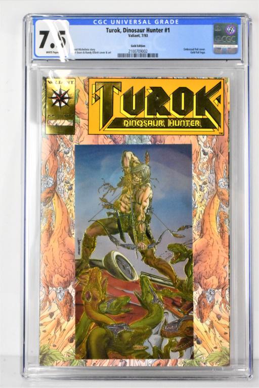 Turok #1-Gold CGC 7.5: Turok #1-Gold 07/93 Valiant CGC 7.5Embossed foil coverGold foil logo