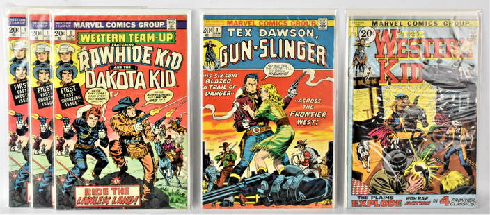 Bronze Age Western #1s: Includes:(5) Origin & 1st app of the Dakota, Rawhide & Gunsmoke Kid, Reprinted 3 issues, Art by Romita Steranko & Jack Davis 3 in Nice Condition