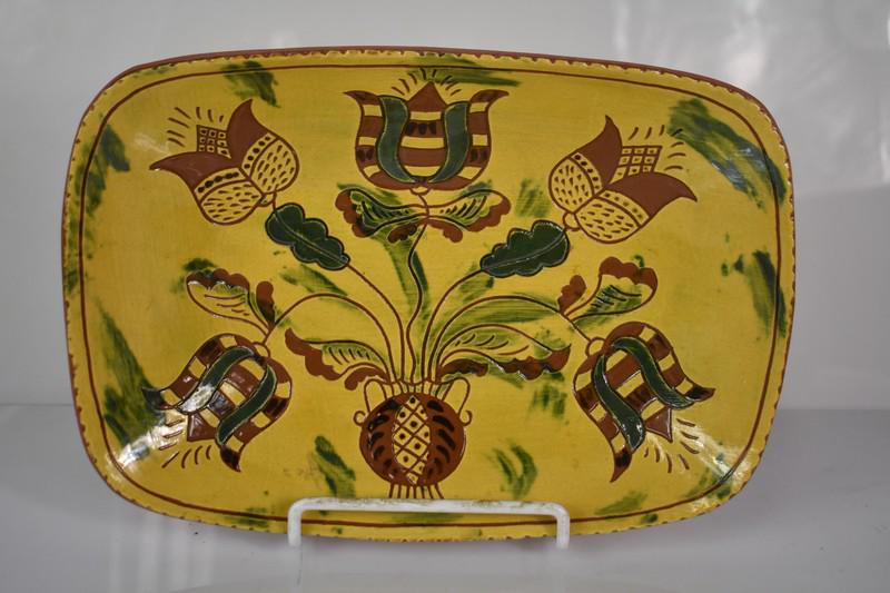 Large Breininger Pottery Platter: Robesonia PA, June 24th 1998 Clouds and Son Measures approx. 12.5"l by 8.75"h Provenance: From the estate of a retired teacher and art conservator-restorer. This lot has not been to market since the 1