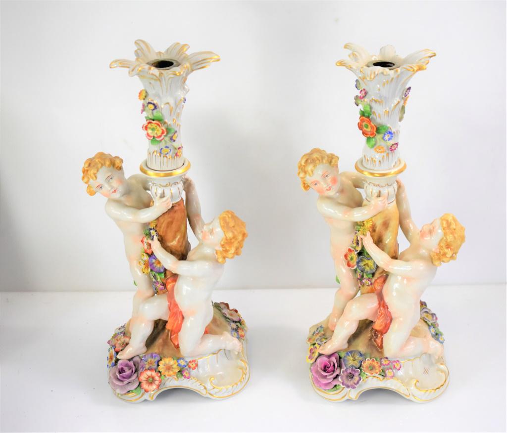 Von Schierholz Candelabra Pair: Von Schierholz Candelabra Pair, measuring: 15"