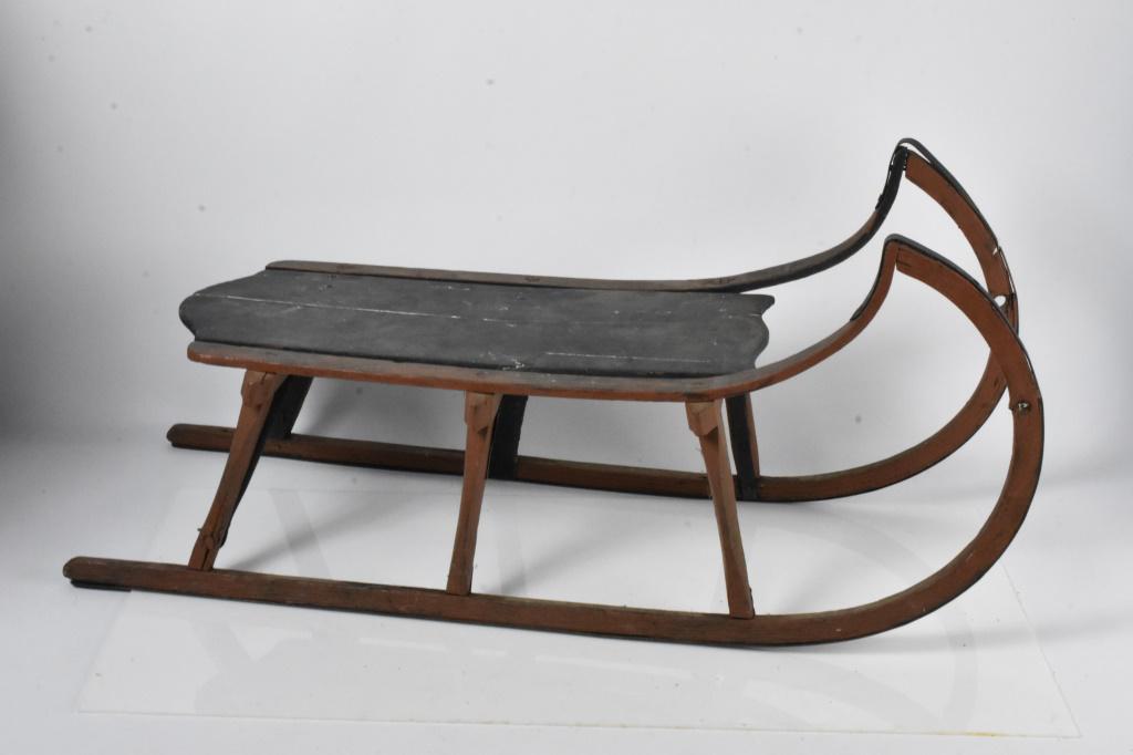 Antique Primitive Sled: A beautiful antique child's sled, circa late 1800s