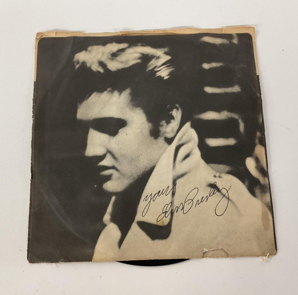 Signed Elvis Presley 45 RPM record: Hound Dog and Donâ€™ be Cruel. Signed on jacket. Based on our research appears to be authentic, but no COA or provenance
