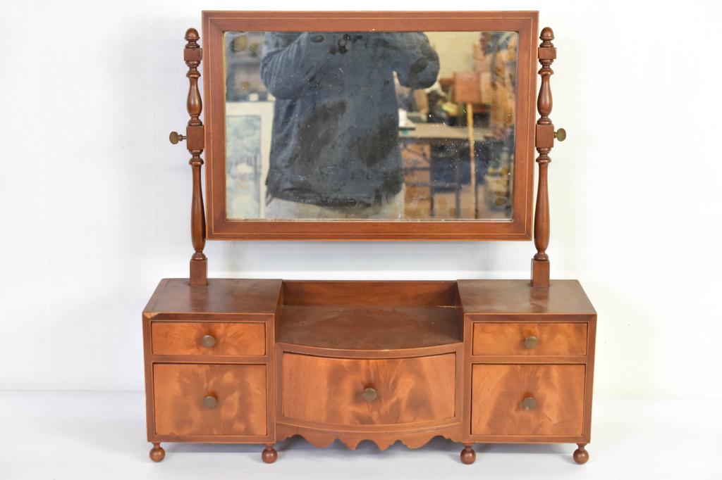 Antique Sheraton Crotch Mahogany Shaving Stand (1 of 7)