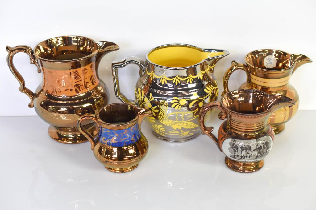 Antique Lusterware Pitcher Grouping (1 of 5)