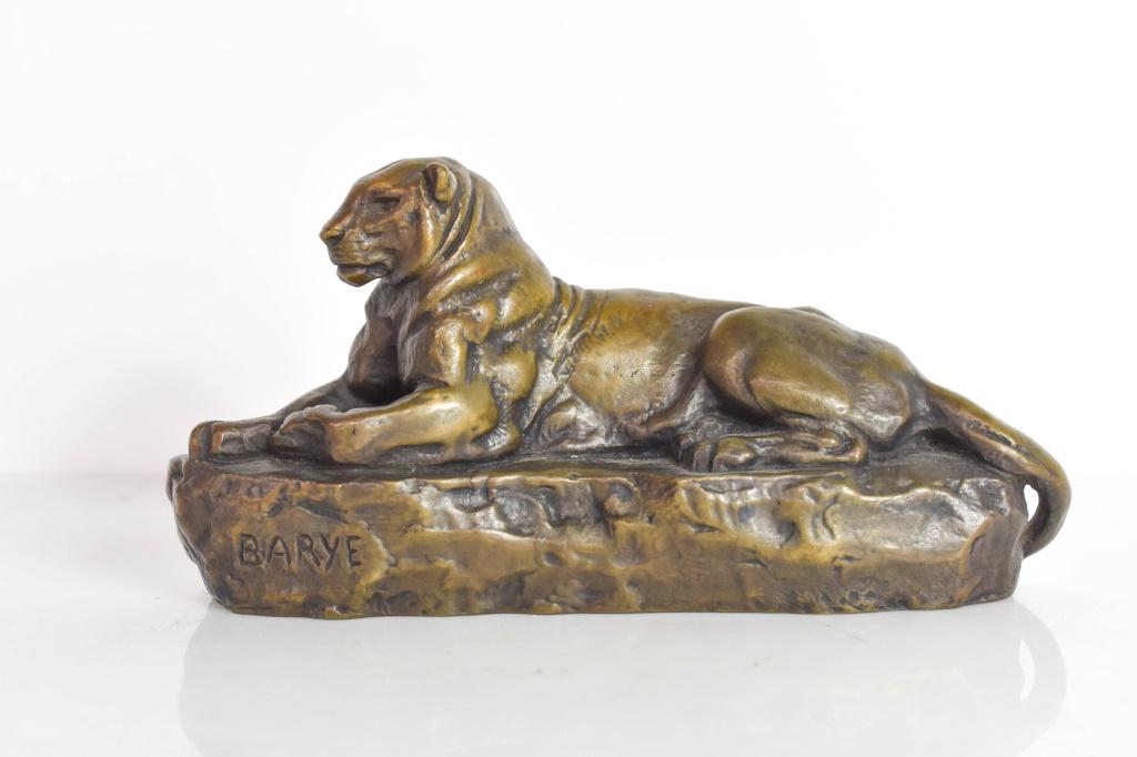 Antoine Louis Barye Bronze Reclining Lion (1 of 8)