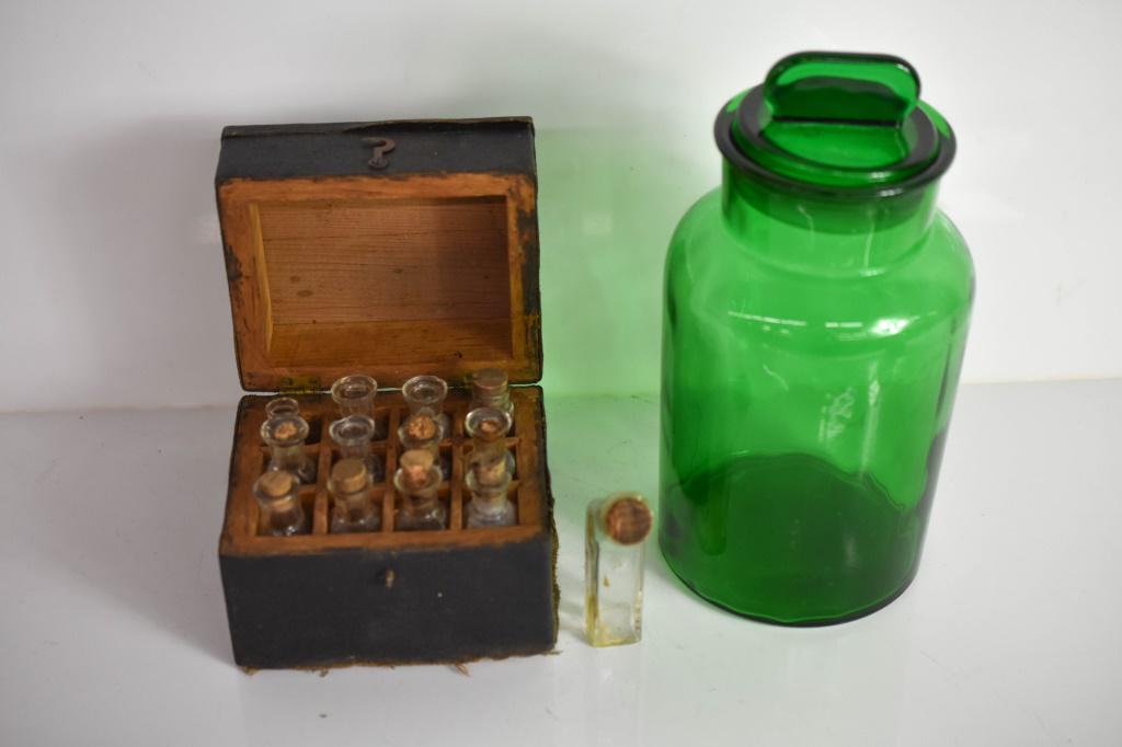 Antique Medicine Bottles in a Fitted Case (1 of 5)