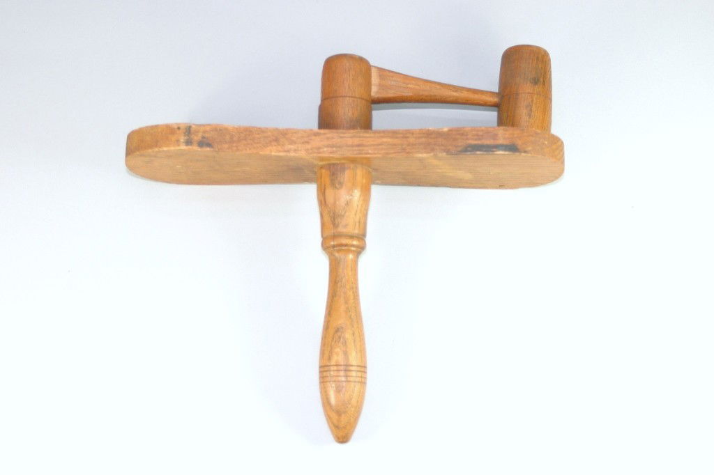 Catholic Church Wooden Clacker: The wooden clacker is used in place of the bells after the Gloria on Maundy Thursday - at the Sanctus, the Hanc igitur, and thrice at the consecration. During the Gloria, the organ is played, the chur