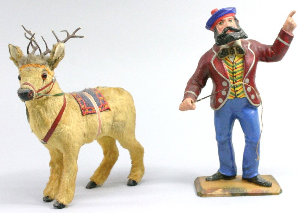 German Composite Reindeer And Ring Master: Reindeer (6"x6.5") West German made and ring master (7".75")