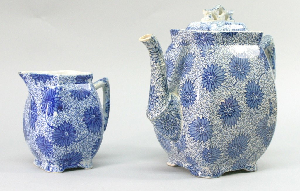 English Ironstone Transferware lot: This pair is a fine example of English Blue Ironstone Transferware pictures. They measure 5" and 9"