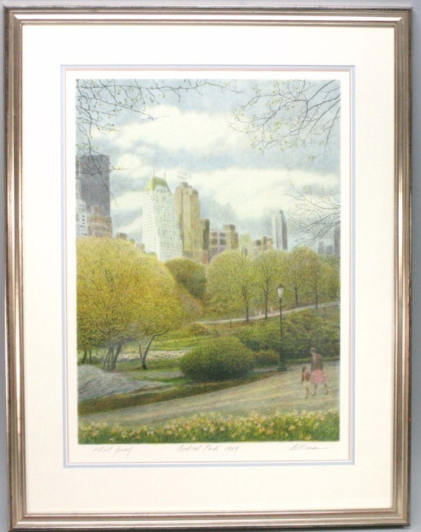 Robert Altman Artist proof Central Park1989 Signed: 33.5x25.75 25x18