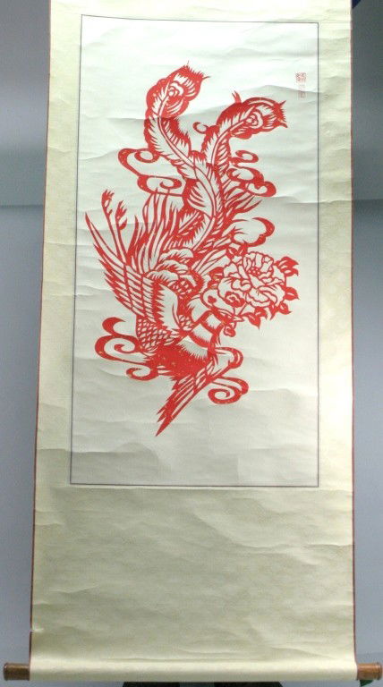 Scroll: As found condition. From the estate of Yvette Poher Pocono, PA . It was given to her as a gift from famed artist John Koch while in his employ exterior 67 X 22 work 33 X 17