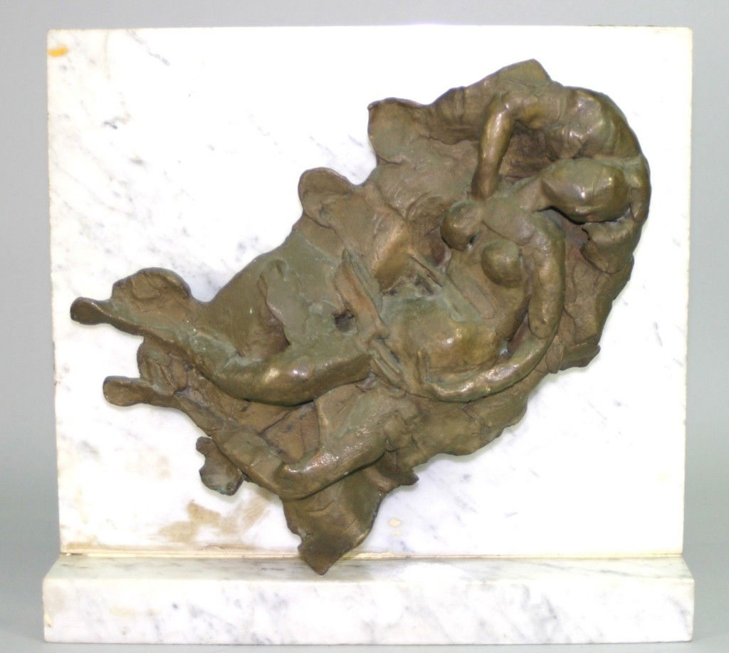Milton Hebald Erotic Bronze and Marble Sculpture: A fine example of a Milton Hebald Bronze and marble sculpture. measures ("11.75 X 11") Provenance, from the estate of Yvete Poher. Given to Mrs. Poher as a gift from listed artist John Koch wile in hi