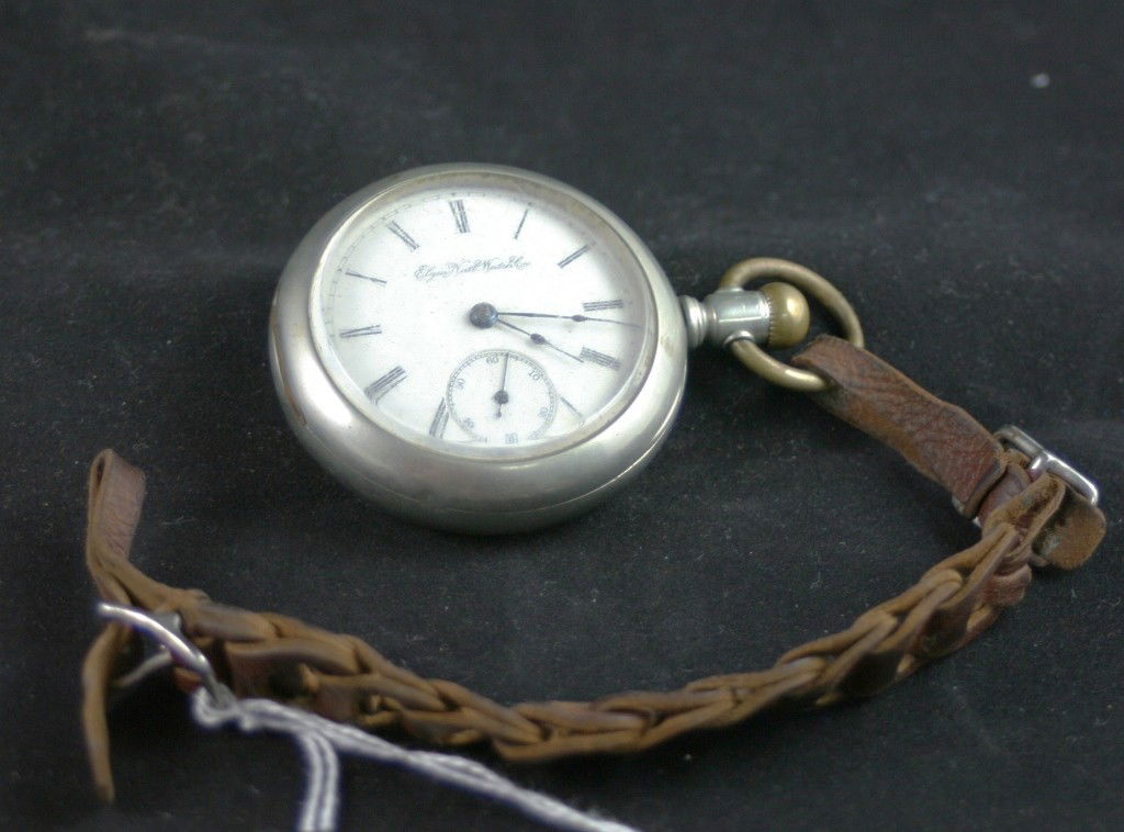 Elgin Nat'l Watch Co. pocket watch: with leather strap