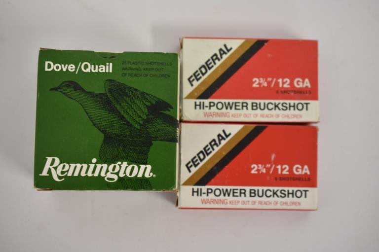 Federal Buckshot Shotgun Shell Grouping: Includes: (3) Federal Hi-Power Buckshot 2 3/4 12 gauge Remington 16 Gauge 2 3/4 length 2 1/2 Dr. Eq. 1 oz shot 7 1/2 shot appx. 35 shells All purchases are final, and all customers are required to kno