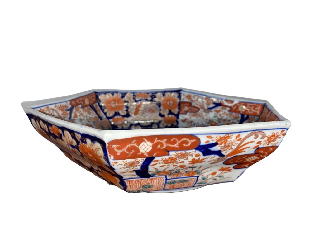 Antique Japanese Imari Bowl: Includes a Antique Japanese Imari Bowl. Provenance: From the estate of a New York banker, Winwood, The Guggenheim Estate, Upper Black Eddy, Pennsylvania. A 26-acre estate hidden in a patch of forest t