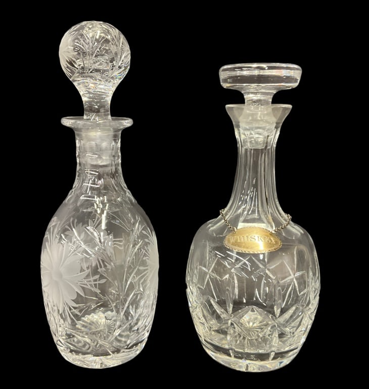 Fine Colorless Cut Crystal Decanters (1 of 4)