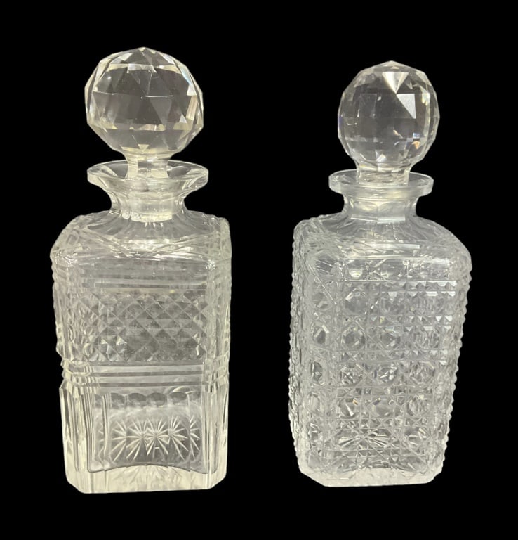 Fine Colorless Cut Crystal Decanters (1 of 4)