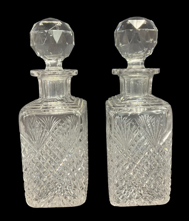 Fine Colorless Cut Crystal Decanters (1 of 3)