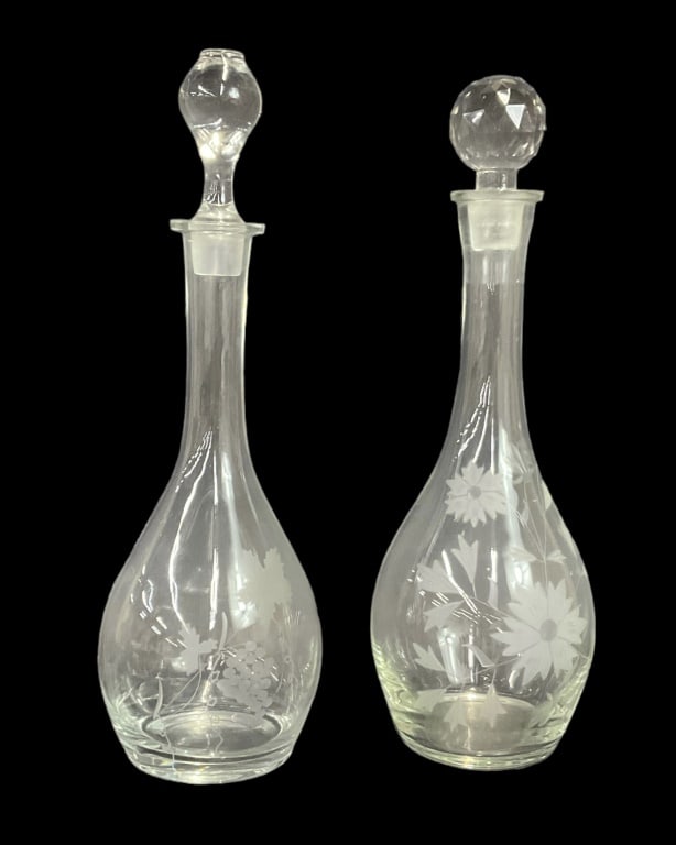 Fine Colorless Cut Crystal Decanters (1 of 3)