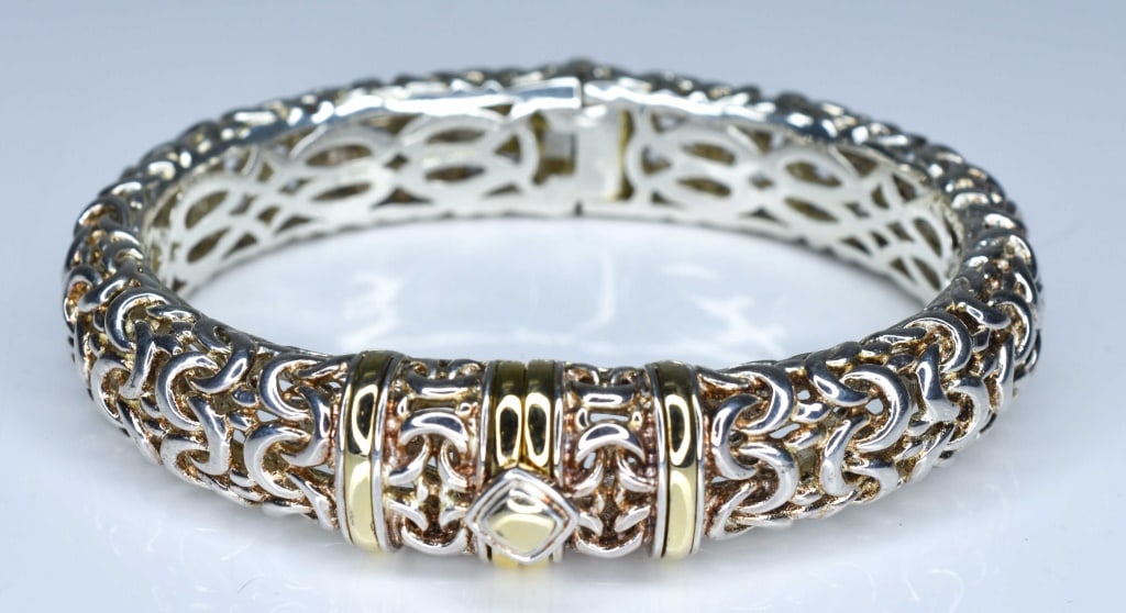 Sterling and Gold Bangle Bracelet (1 of 3)