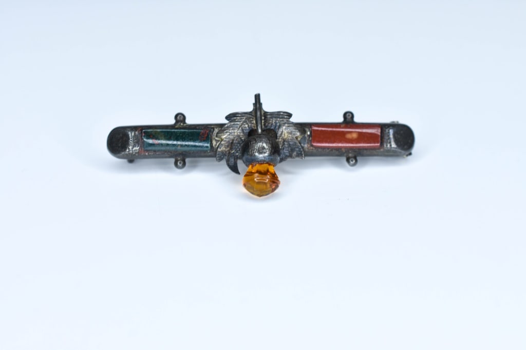 Early Sterling Scottish Agate Brooch (1 of 5)
