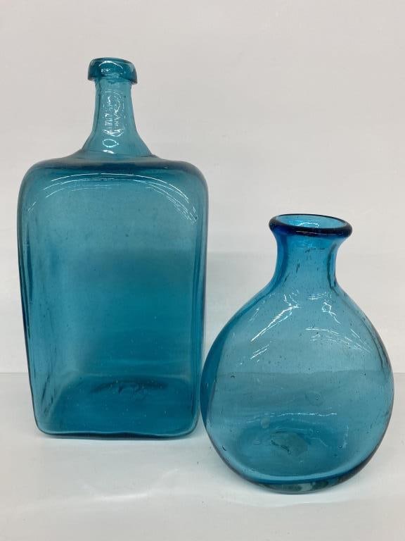 Antique Blue Glass Bottles (1 of 2)