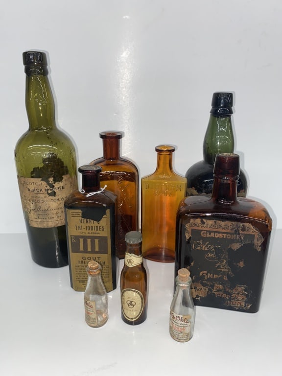 Antique Tonic Colored Glass Bottles (1 of 11)