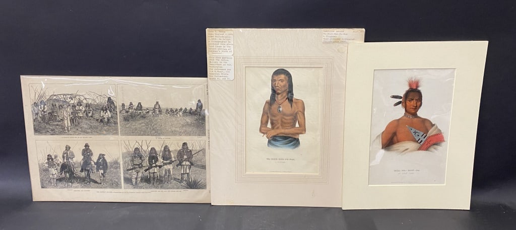 Antique Chippewa Warrior Print Circa 1850 (1 of 6)