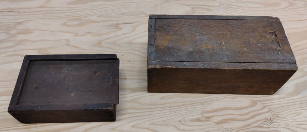 Antique Grain Painted Slide Lid Boxes (1 of 5)