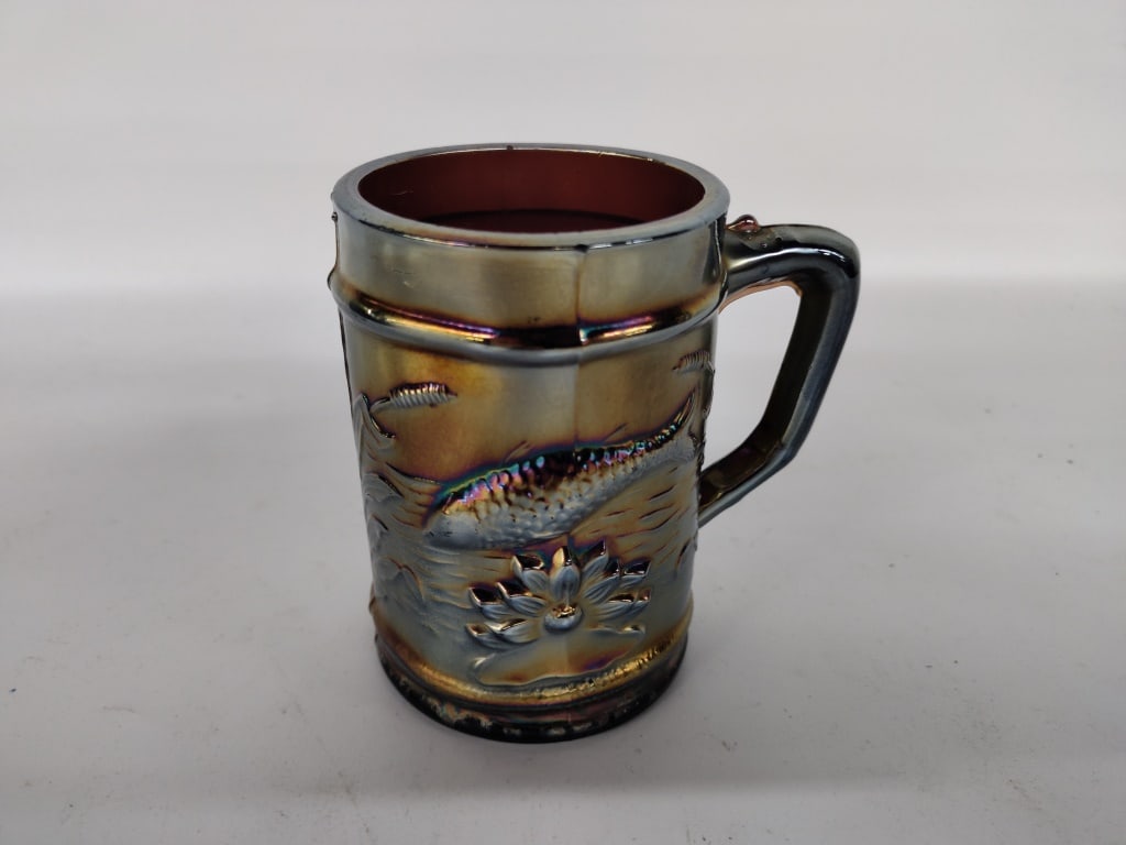 Antique Dugan Carnival Glass Fisherman's Mug (1 of 3)