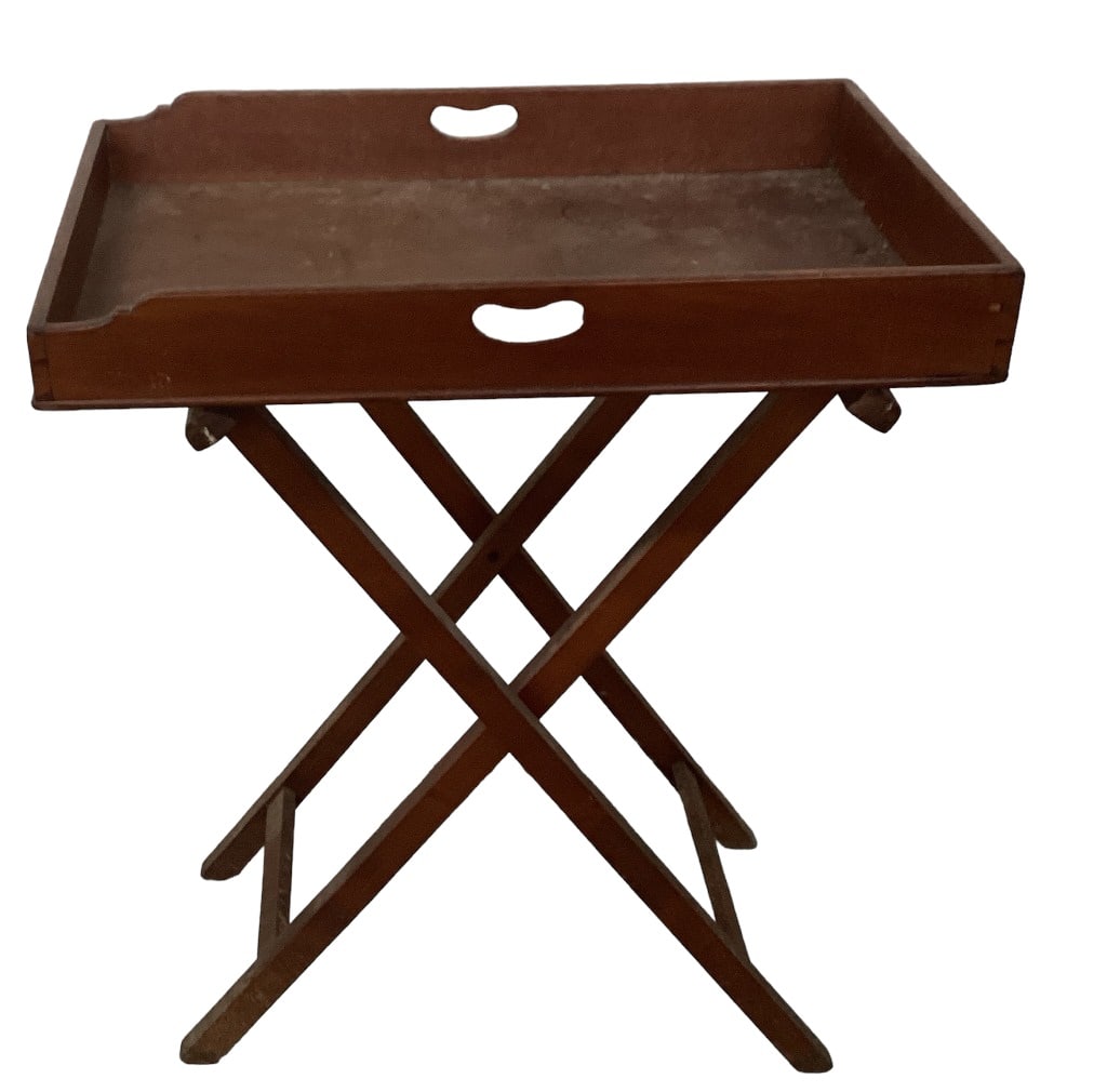 Antique Butler's Tray Top Serving Table & Stand (1 of 5)