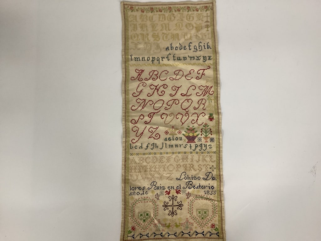 Antique Delorus Ruiz Sampler Circa 1855 Almshouse (1 of 4)