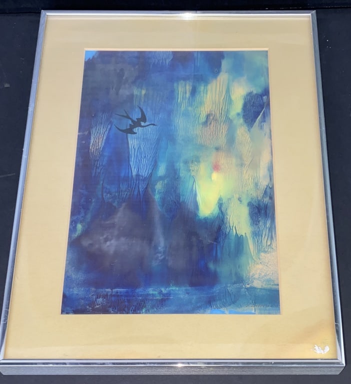 Virginia Berresford (American 1902-1995): Includes a painting signed by artist V. Berresford. Born / died 1902-1995 (estimated) Measured approx 8.5 x 13.5in. Whole frame 13 x 17.5.