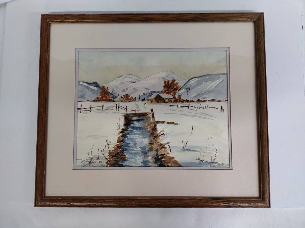 M. Monahan Watercolor Winter Snow Scene (1 of 4)