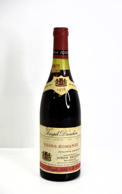1978 Joseph Drouhin Vonse-Romanee: Includes (1) bottle of 1978 Joseph Drouhin Vosne-Romanee Red Wine. This fine wine is part of an estate. It was stored and located in a dry dark temperature-controlled environment. We are not wine expe