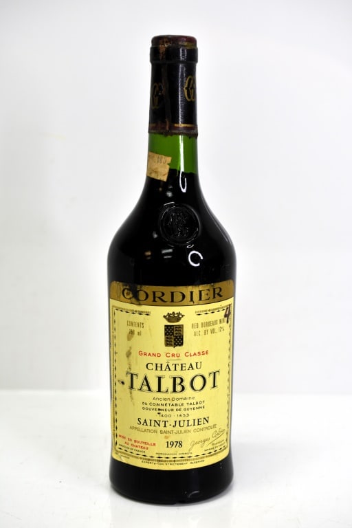 1978 Chateau Talbot Grand Cru Classe Wine: Includes (1) 750ml bottle fo 1978 Chateau Talbot Grand Cru Classe red wine. This fine wine is part of an estate. It was stored and located in a dry dark temperature-controlled environment. We are not 