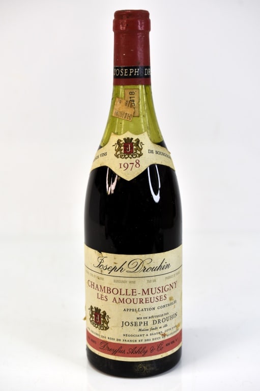 1978 Joseph Drouhin Chambolle-Musigny Ene: Includes (1) bottle of 1978 Joseph Drouhin Chambolle-Musigny Les Amoureuses red wine. This fine wine is part of an estate. It was stored and located in a dry dark temperature-controlled environment. W