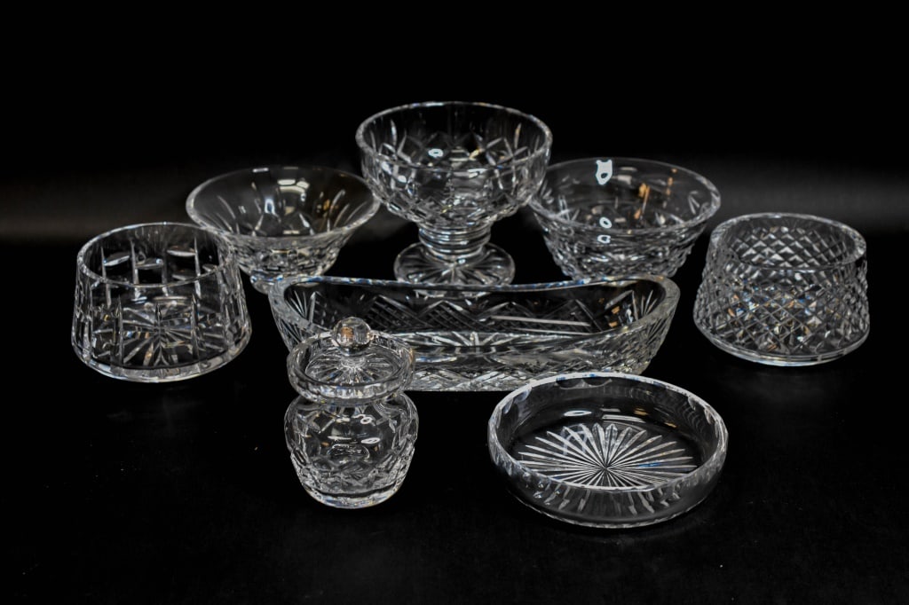 Waterford Crystal Bowls Collection: Includes crystal bowls and dishes by Waterford and others. No chips or cracks.