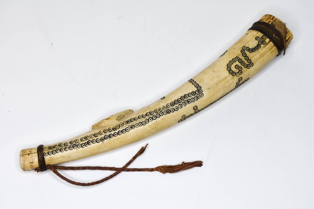 Alaskan Inuit Tribal Pipe: Includes: Alaskan Inuit Tribal Pipe made from Bone, Circa 19th century, The pipe is in good condition for its age and shows a corresponding and reasonable amount of wear consistent with its age. Has a